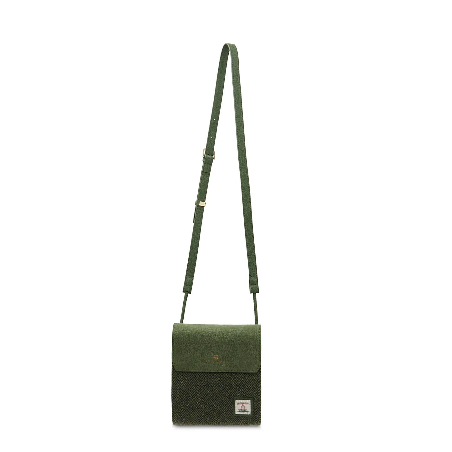 The Eilidh Crossbody Bag - Dark Green Herringbone