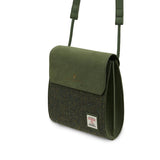The Eilidh Crossbody Bag - Dark Green Herringbone