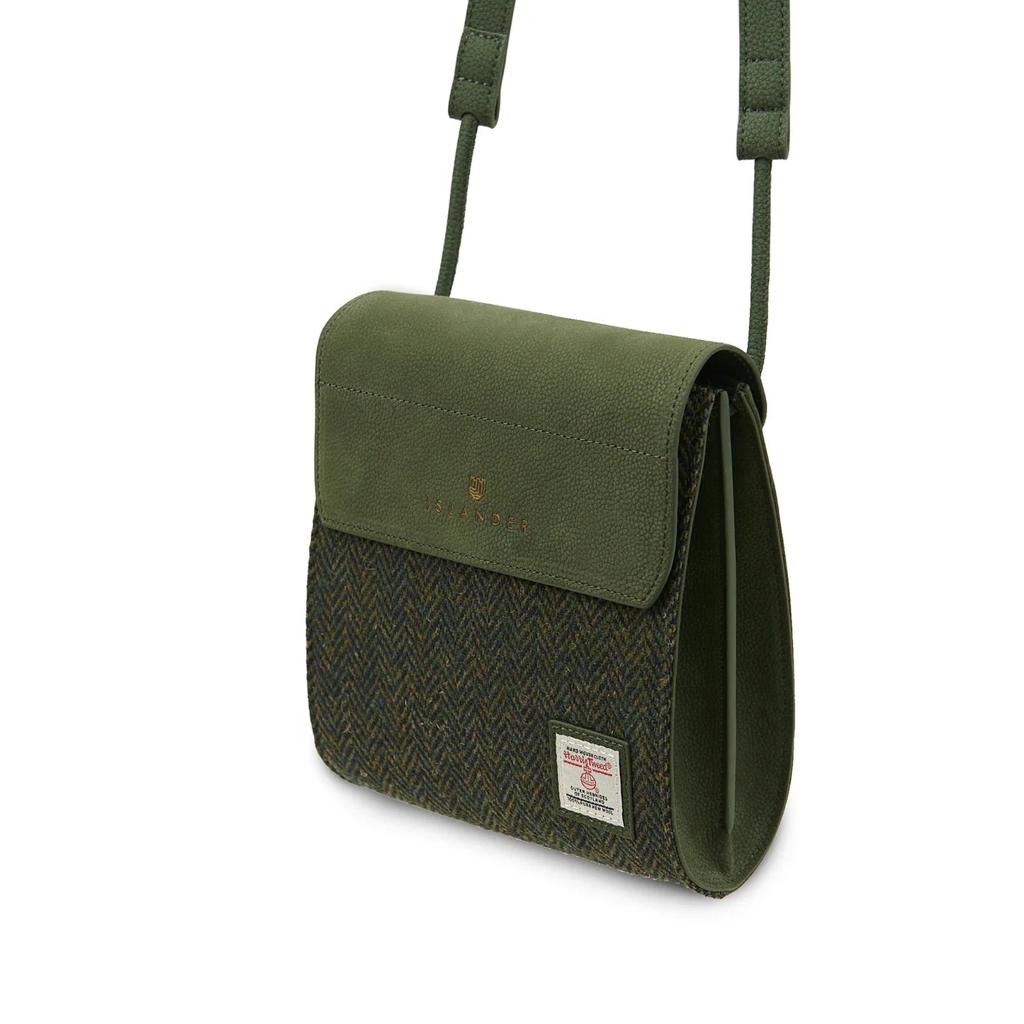 The Eilidh Crossbody Bag - Dark Green Herringbone