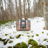 Mini Satchel - Navy Beige Tartan