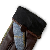 Ladies Gloves - Chestnut & Blue Tartan M