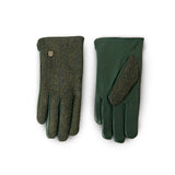Ladies Gloves - Dark Green Herringbone M