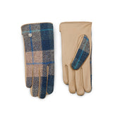 Ladies Gloves - Navy Beige Tartan M