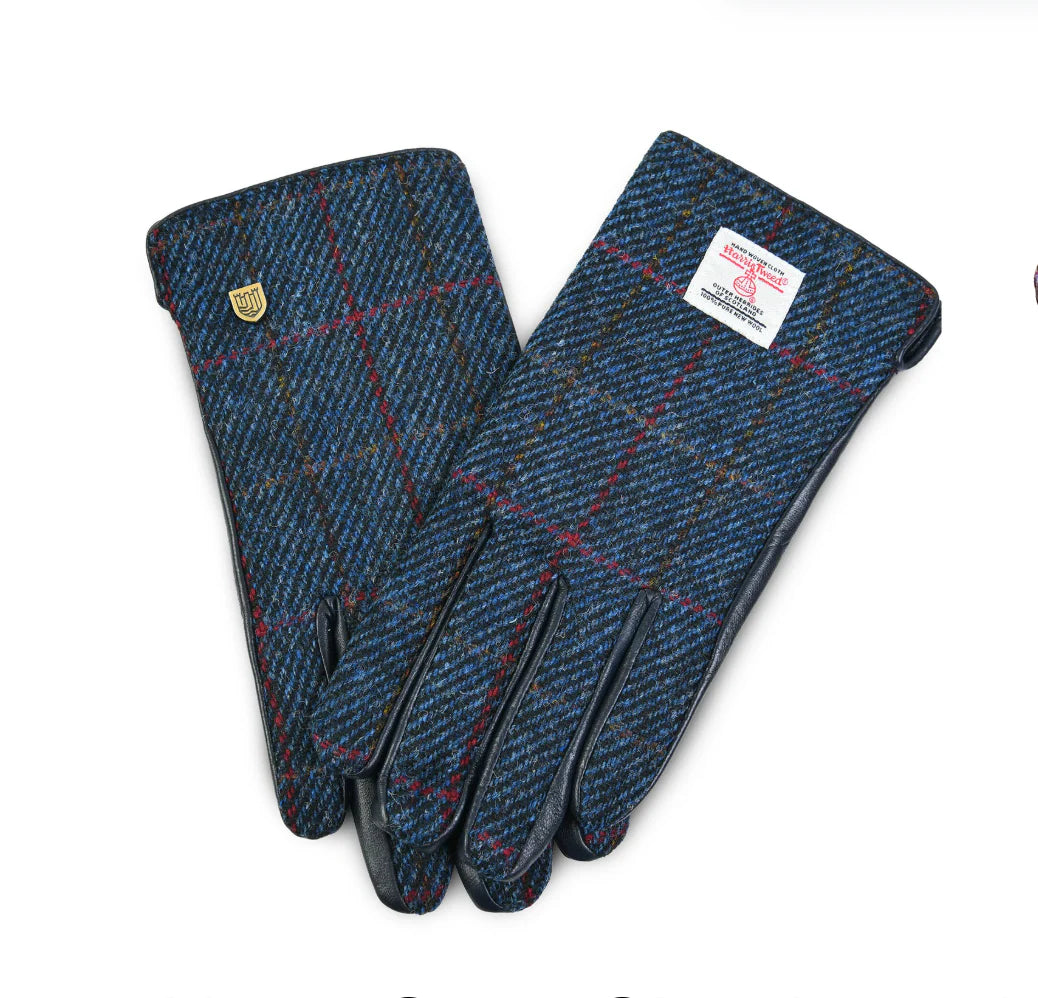 Ladies Gloves - Navy Over Check M