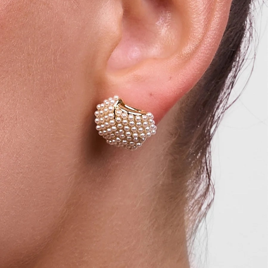 Natalina Pearl Earrings - Gold
