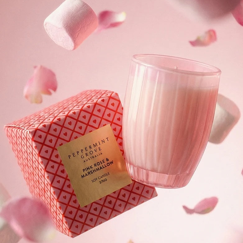 Pink Rose & Marshmallow - 370g Candle