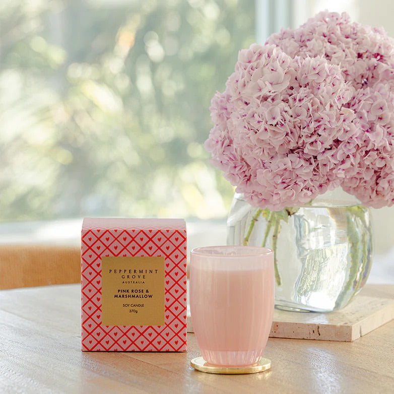 Pink Rose & Marshmallow - 370g Candle