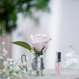 Rose Bud French Pink - Clear Glass