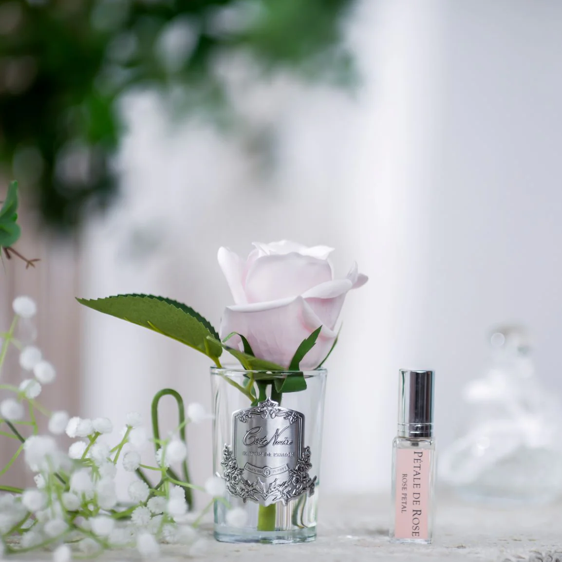 Rose Bud French Pink - Clear Glass