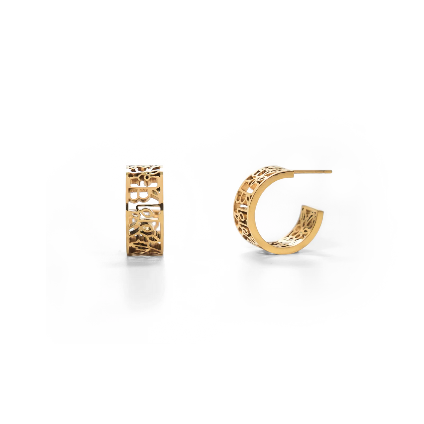 I Am Brave Mini Hoop Earrings -