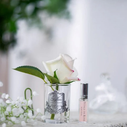 Rosebud Pink Blush - Clear Glass