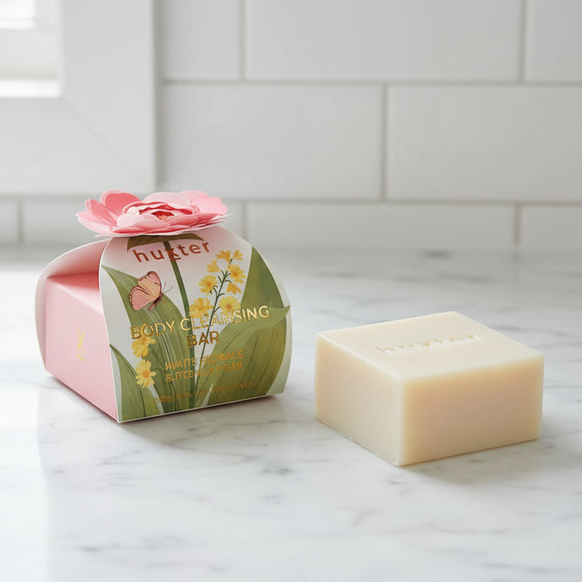 Body Cleansing Bar Gift Box - Pink Flower