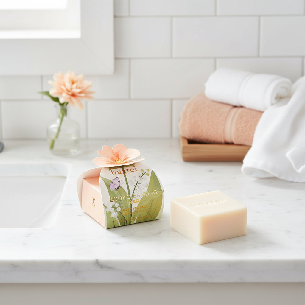 Body Cleansing Bar Gift Box - Peach Flower