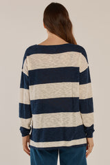 Natasha Knit Top - Ocean Stripe