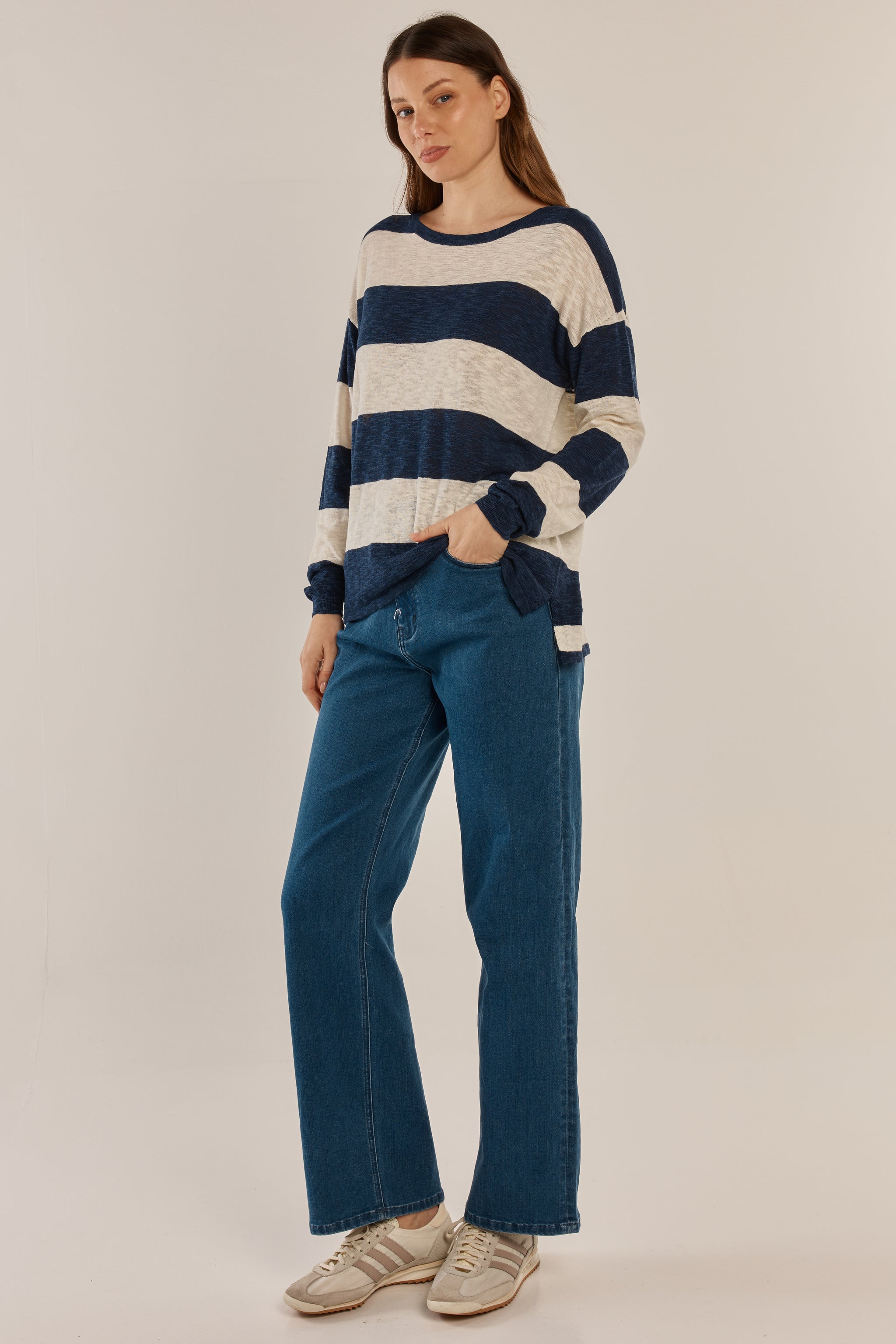 Natasha Knit Top - Ocean Stripe