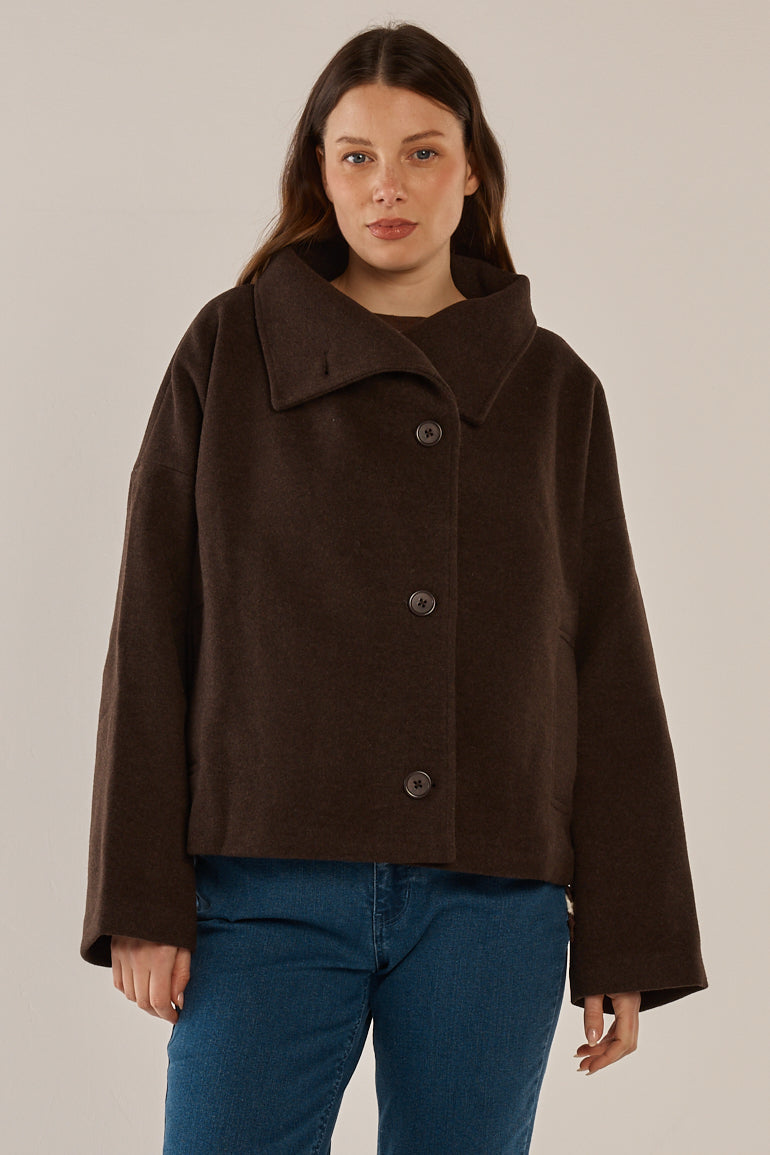 Prue Pea Coat - Chocolate