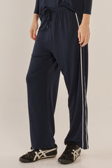 Evelyn Wide Leg Jogger - Navy