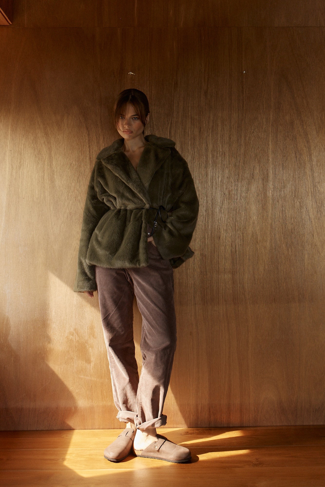 Vivi Fur Jacket - Dark Olive