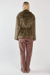 Vivi Fur Jacket - Dark Olive