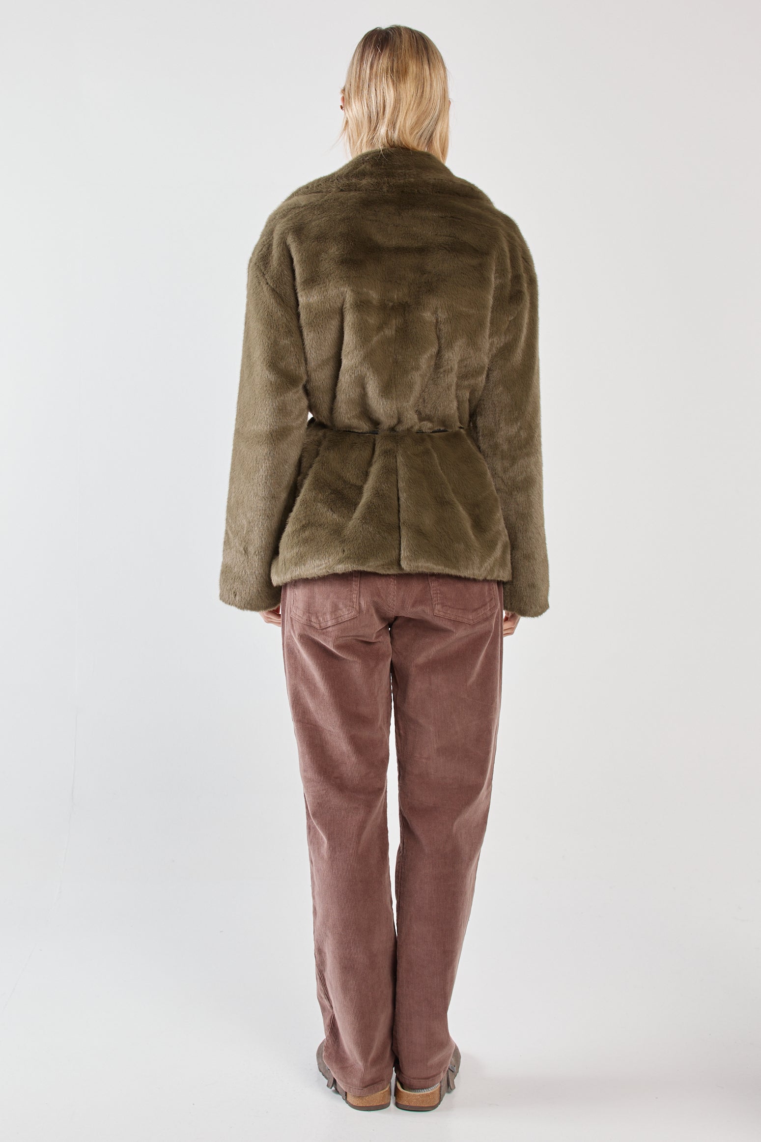 Vivi Fur Jacket - Dark Olive