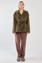 Vivi Fur Jacket - Dark Olive