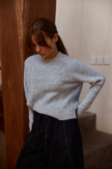 Marli Boxy Rib Knit - Pale Blue