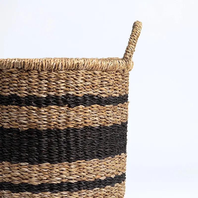Woodbury Round Banded Seagrass Basket -