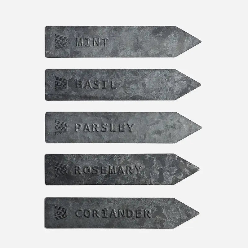 Herb Stakes Pressed Tin S/5