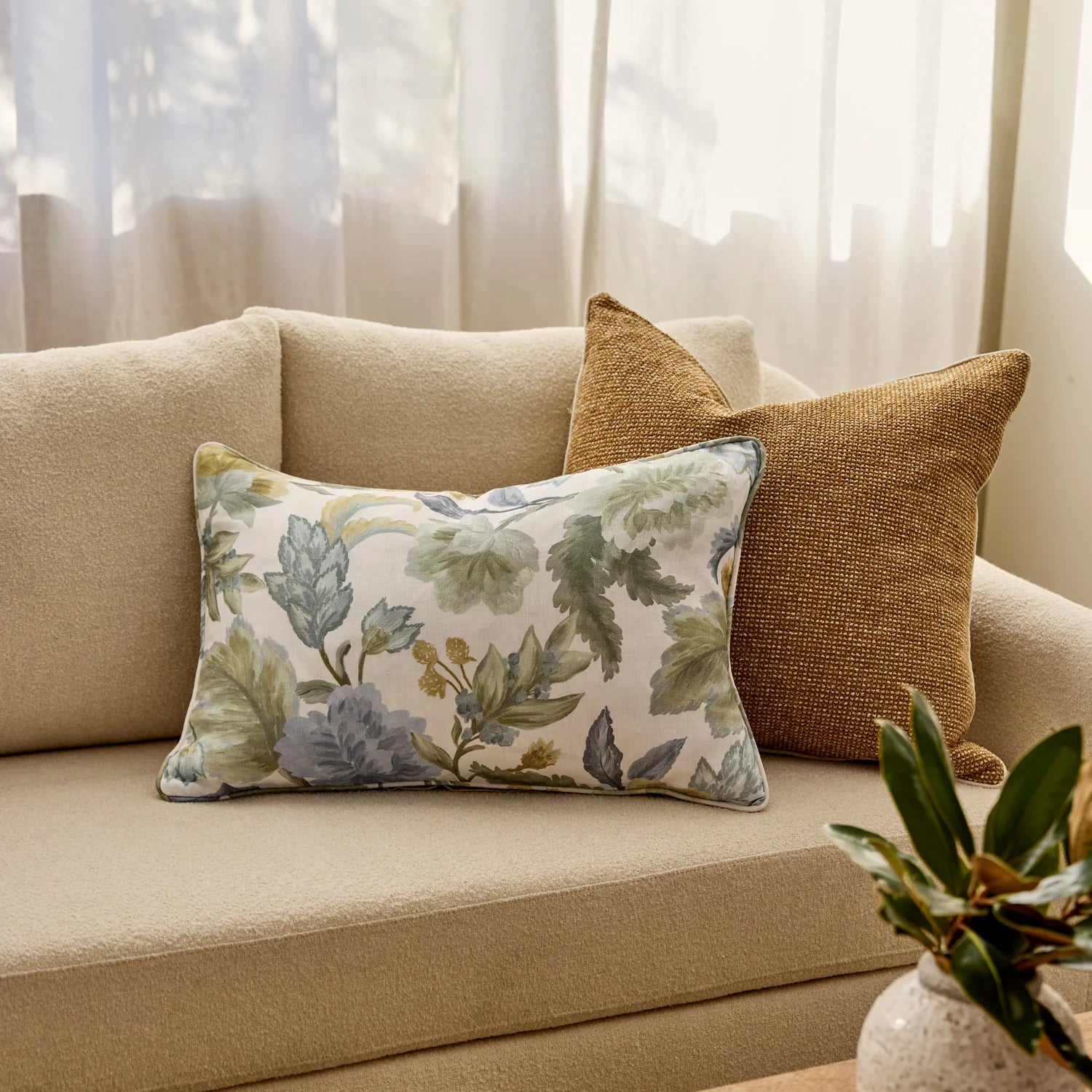 Casey Cushion 55cm - Mustard Melange