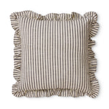 Ruffles Cushion 50cm - Black/Natural Stripe