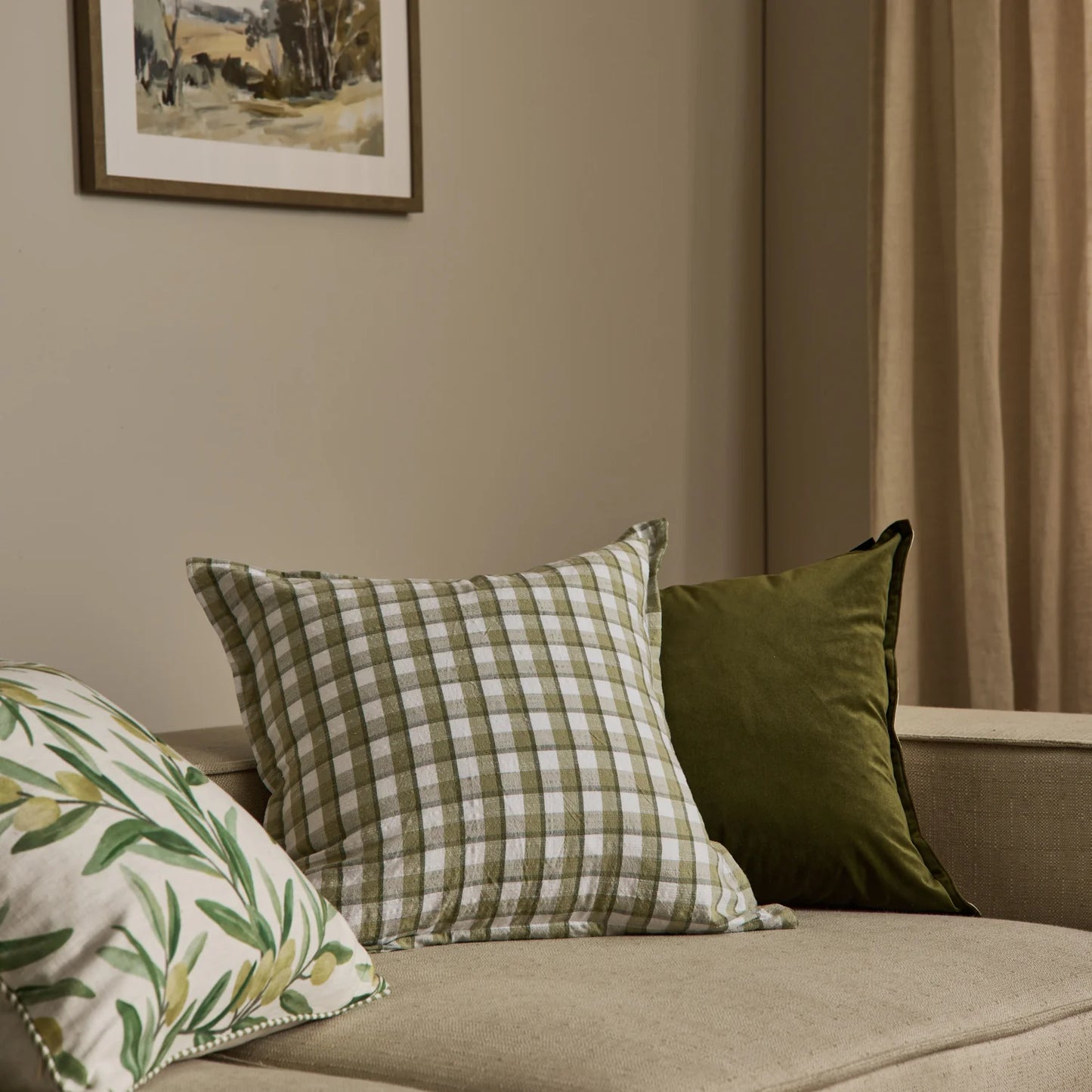 Maldon Cushion 50cm - Green Check