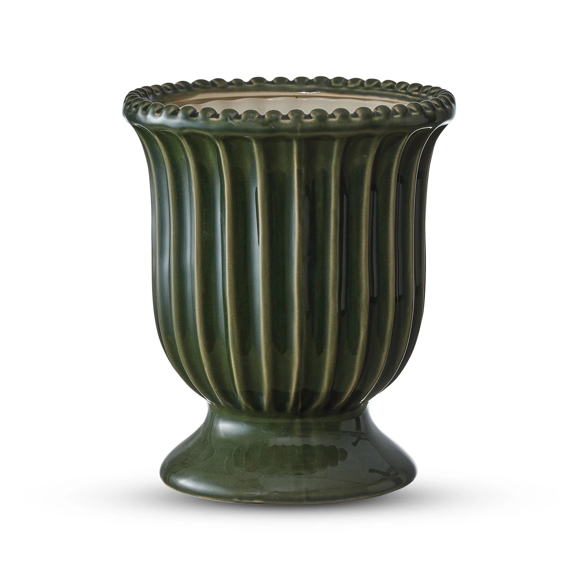 Cassie Pedestal Vase - Dark Green