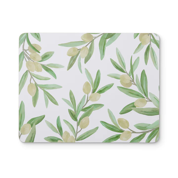 Sicilian Olive Rectangle Hard Placemat S/4