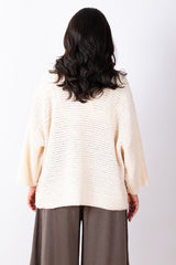 Crochet Knit Top One Size - Oat