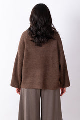 Crochet Knit Top One Size - Chocolate