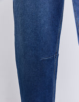 Bessie Barrel Leg Jean - Dark Blue Wash
