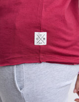 Pima Long Sleeve V Tee - Maroon