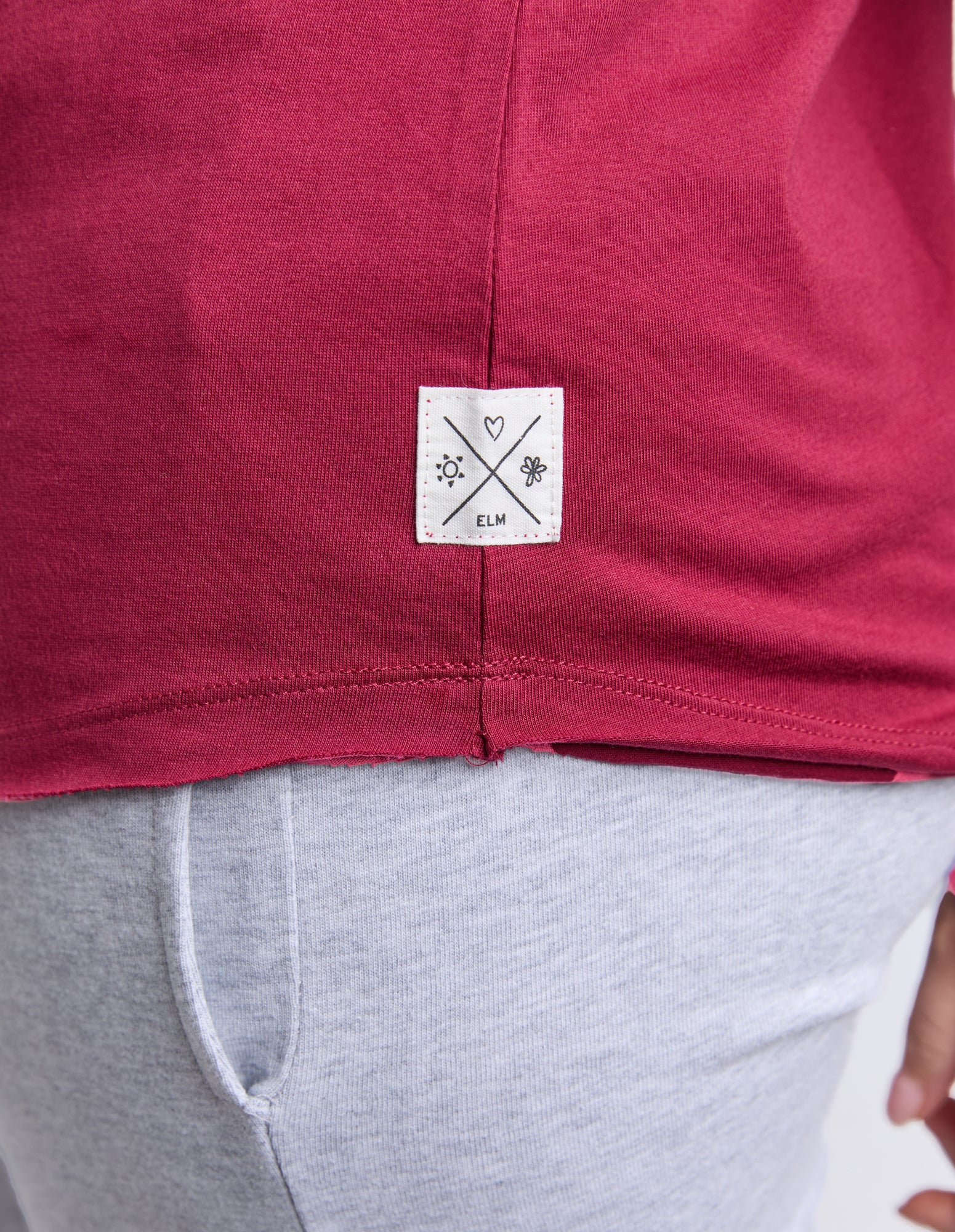 Pima Long Sleeve V Tee - Maroon