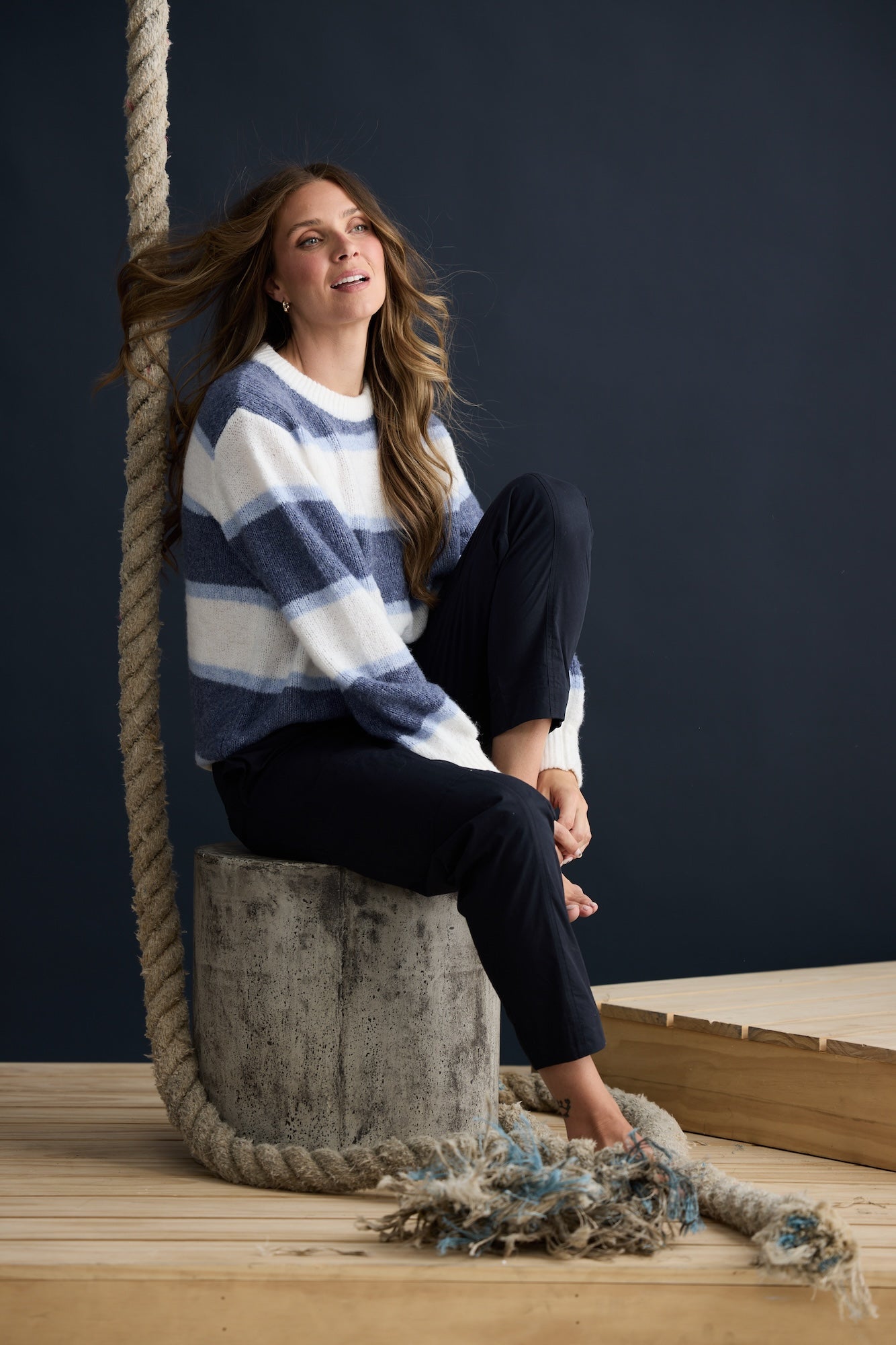 Cove Knit - Blue Multi Stripe