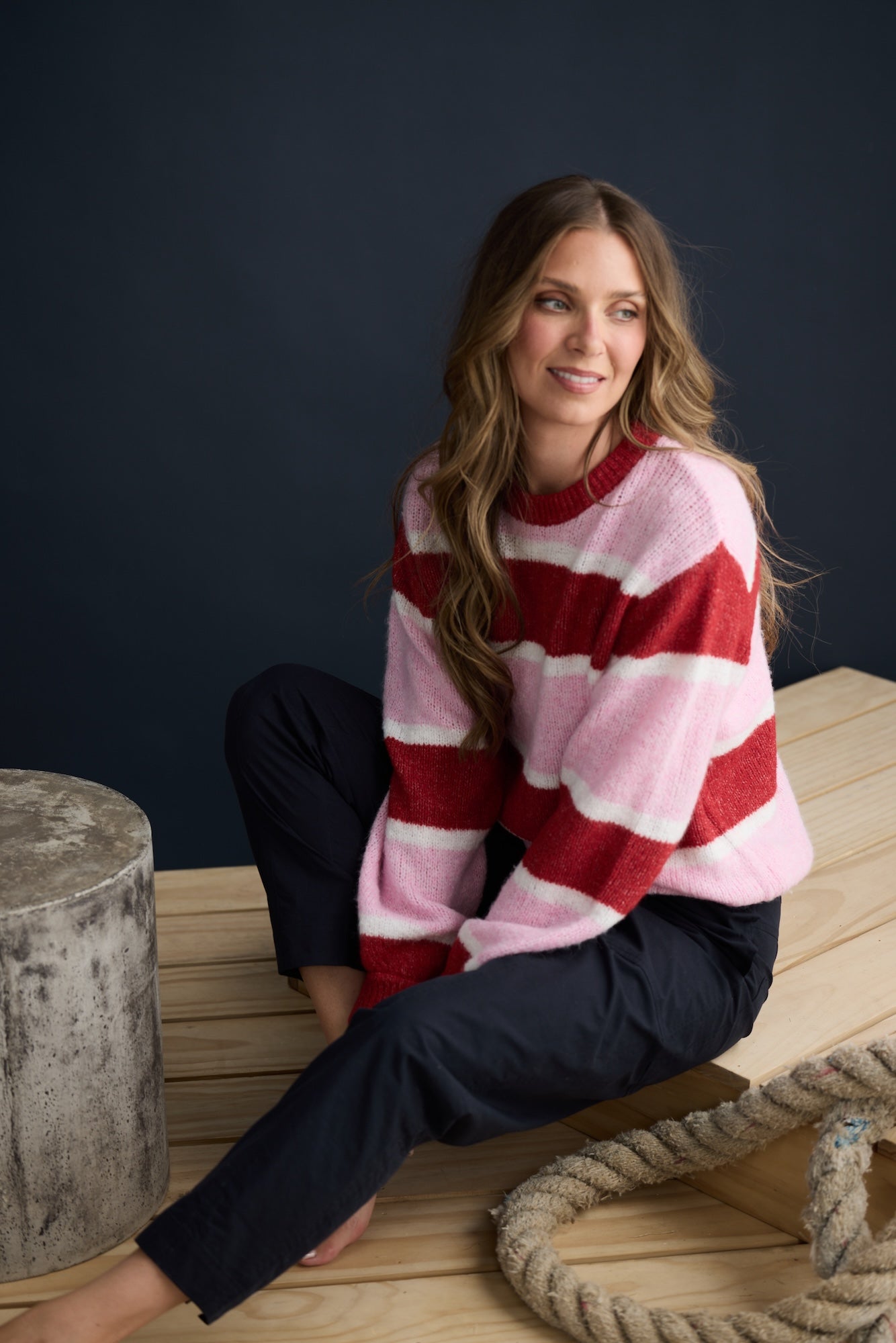 Cove Knit - Pink Multi Stripe