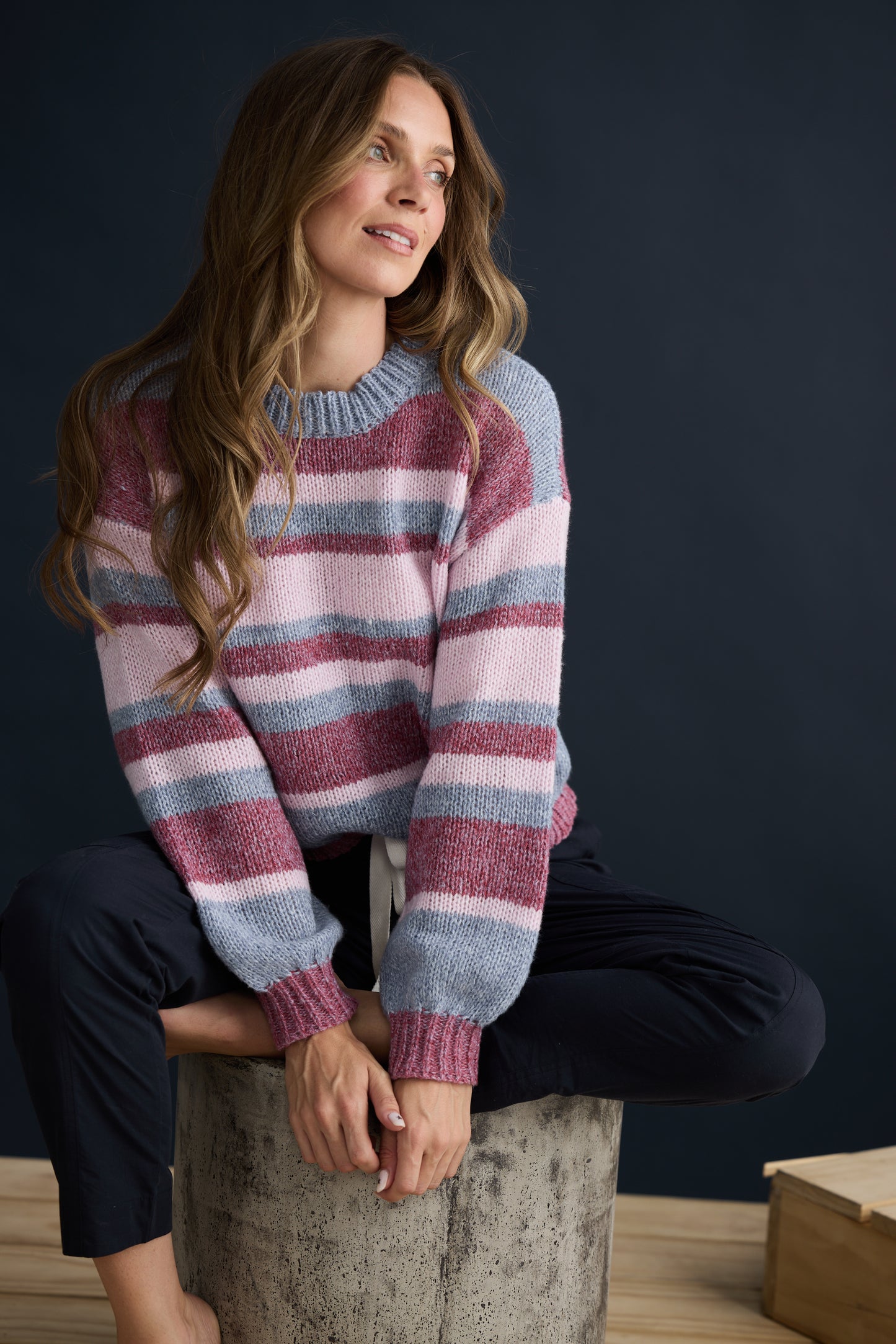 Tarn Knit - Red Multi Stripe