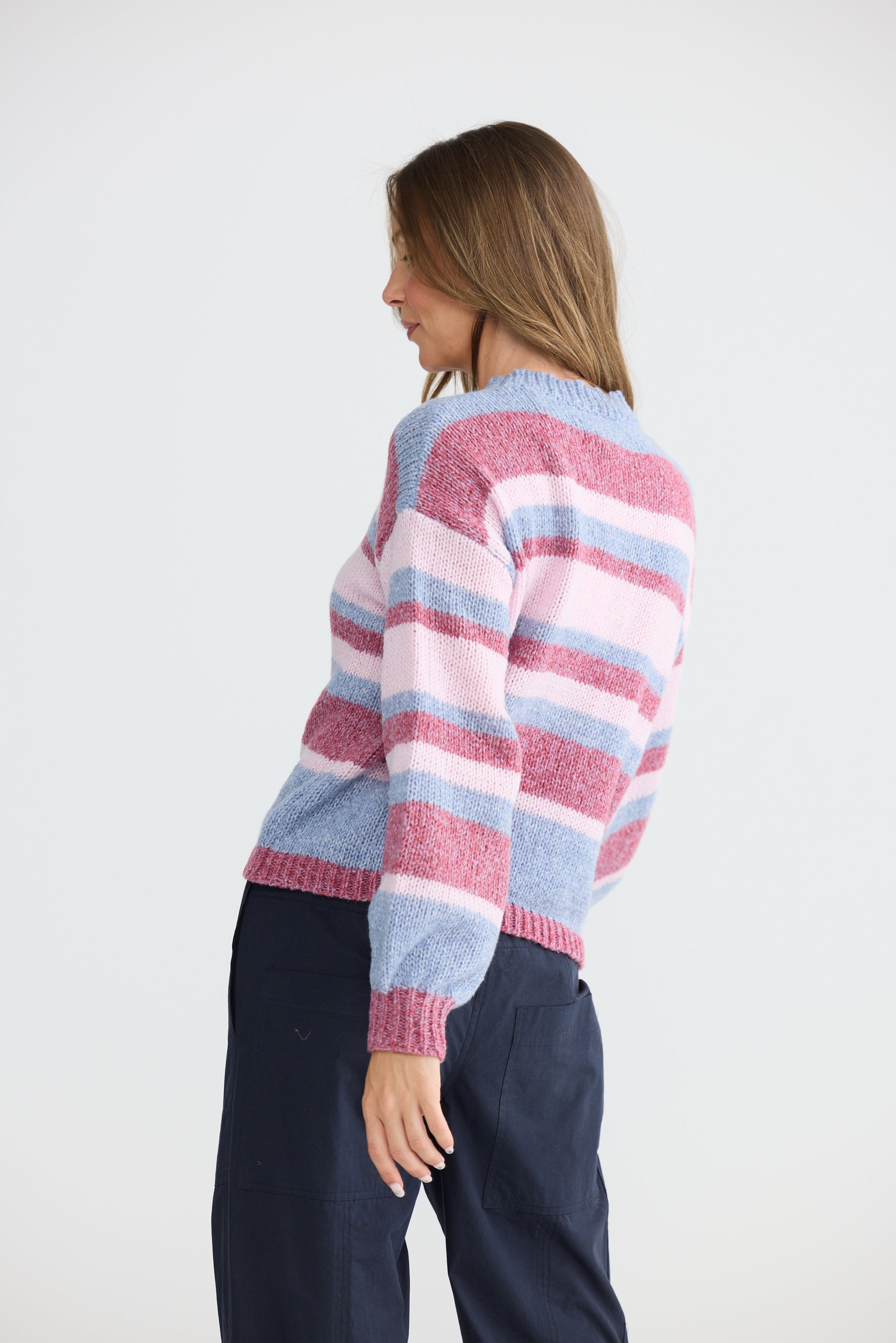 Tarn Knit - Red Multi Stripe