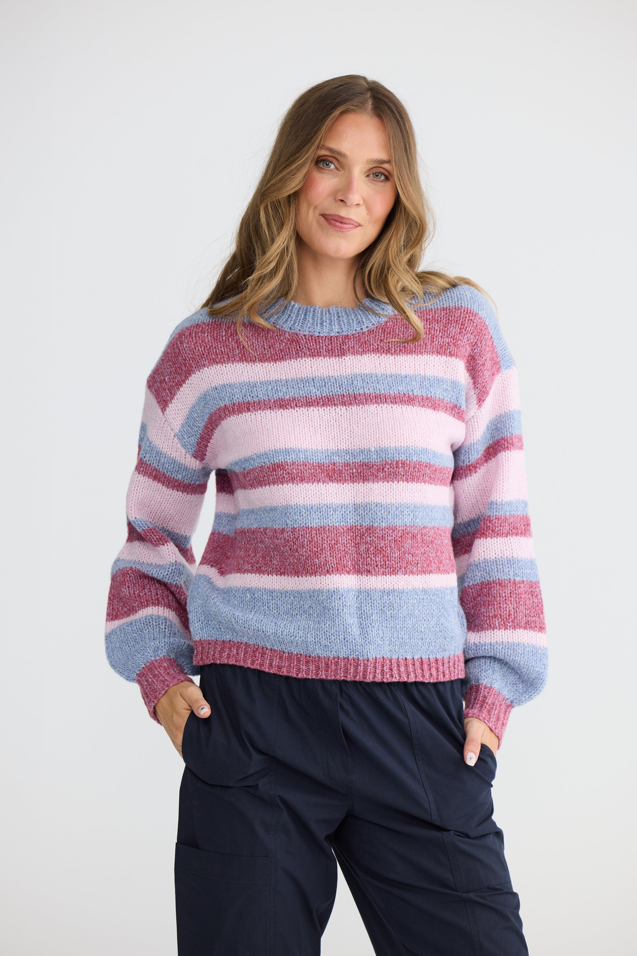Tarn Knit - Red Multi Stripe