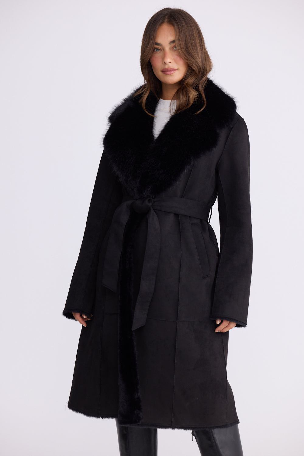 Rosamund Fur Coat - Black