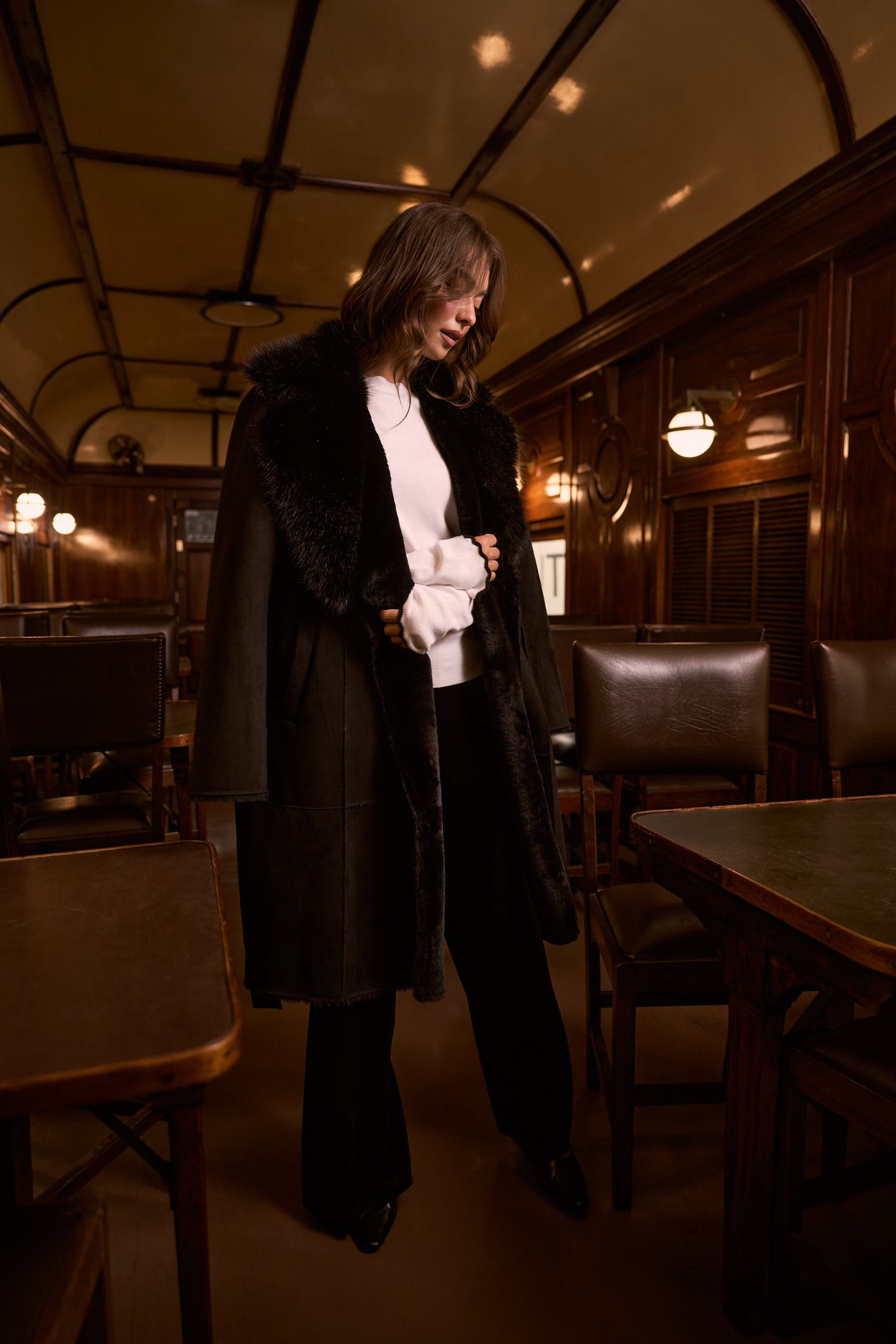 Rosamund Fur Coat - Black