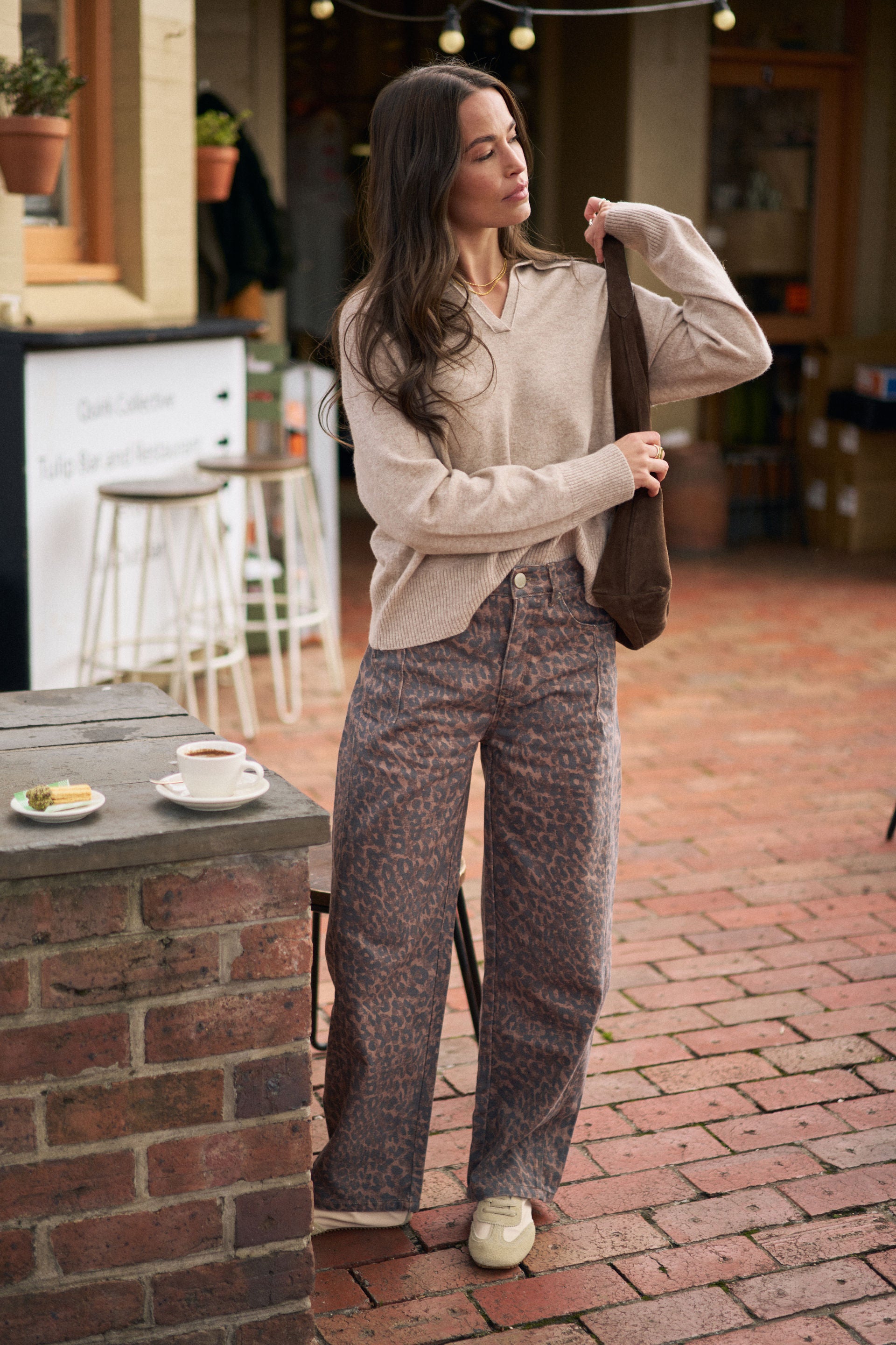 Bec Knit Collared Pullover - Oat Marle