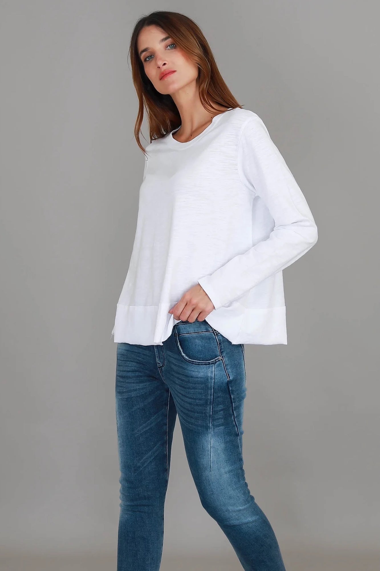 Sonya Long Sleeve Tee - White