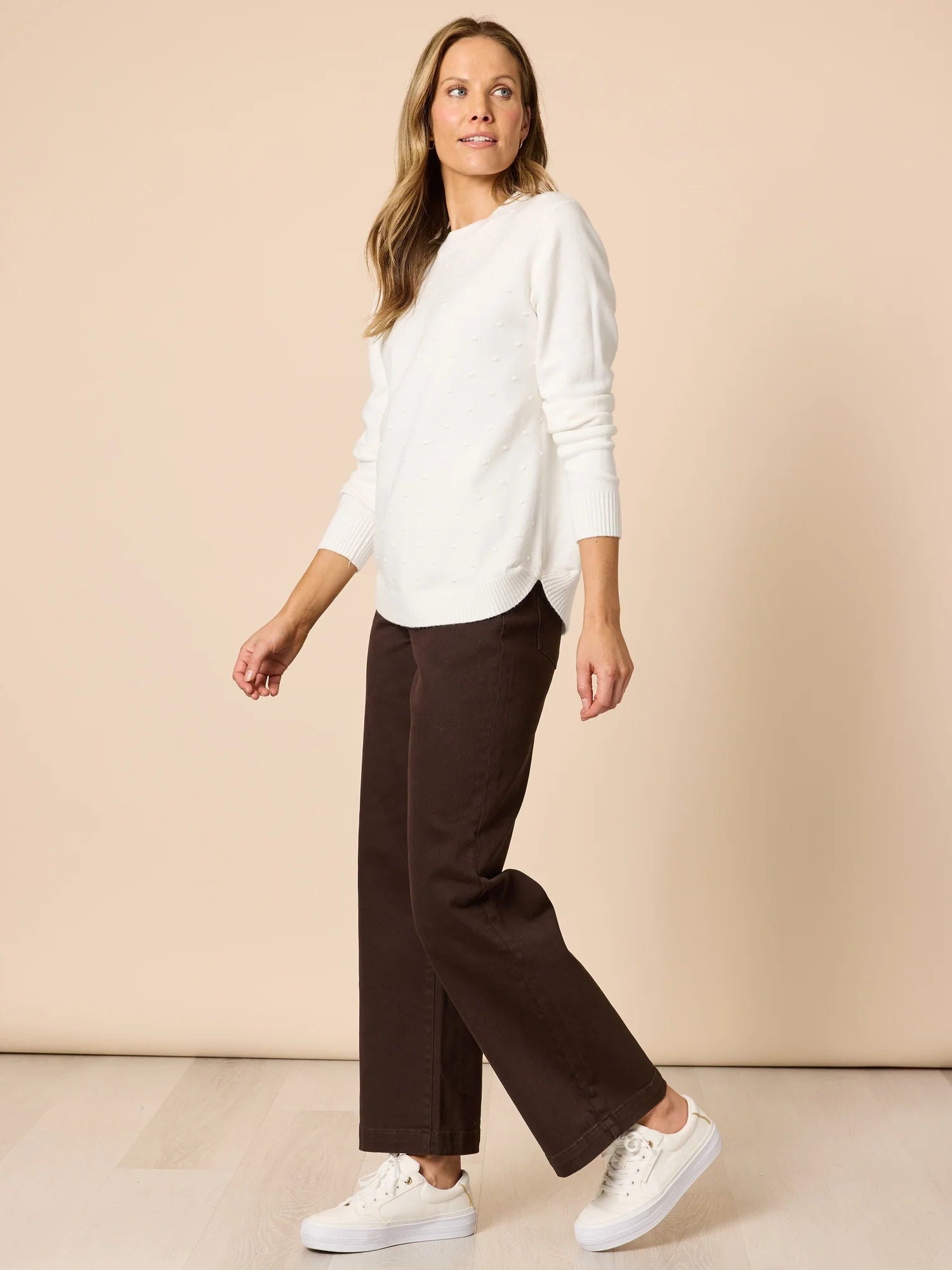 Alpine Spot Knit - Winter White