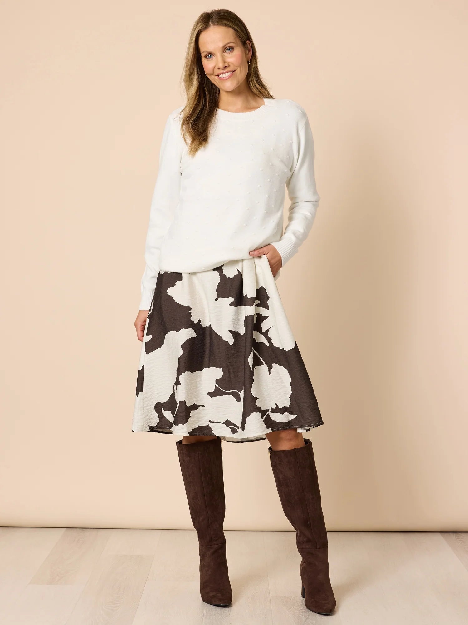 Alpine Spot Knit - Winter White