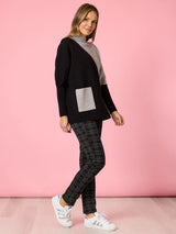 Cannes Spliced Knit - Black/Grey